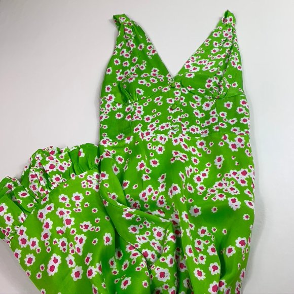 Faithful the Brand Green floral satin midi dress - Picture 4 of 10